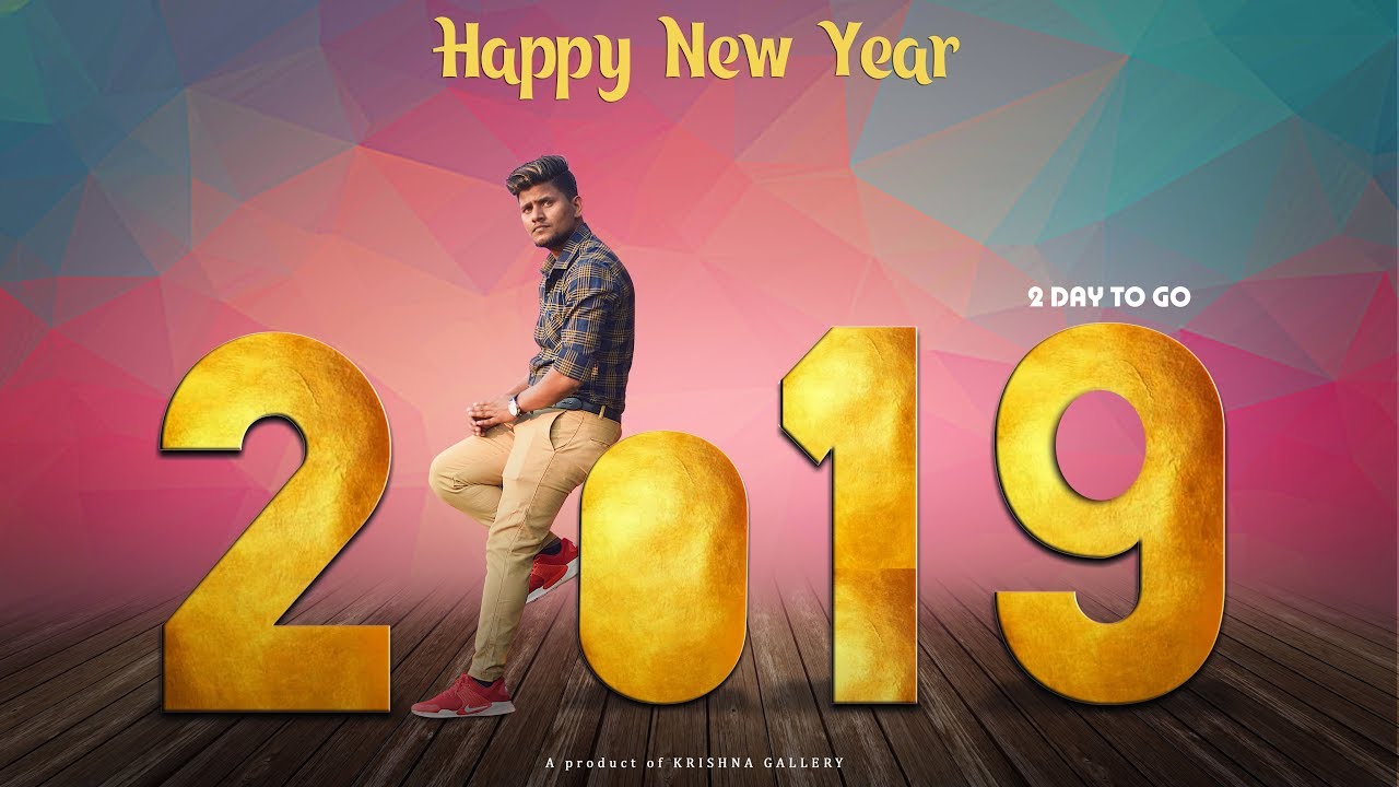 Photoshop Happy New Year 2019 Photo Editing tutorial step by step in Hindi