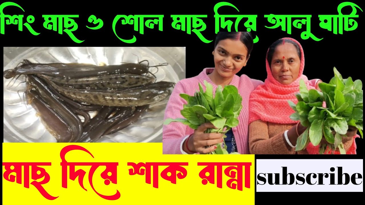 শিং মাছ ও শোল মাছ দিয়ে আলু ঘাটি 