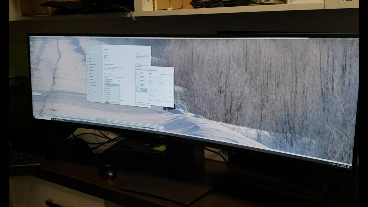 Распаковка и настройка монитора Dell U4919DW