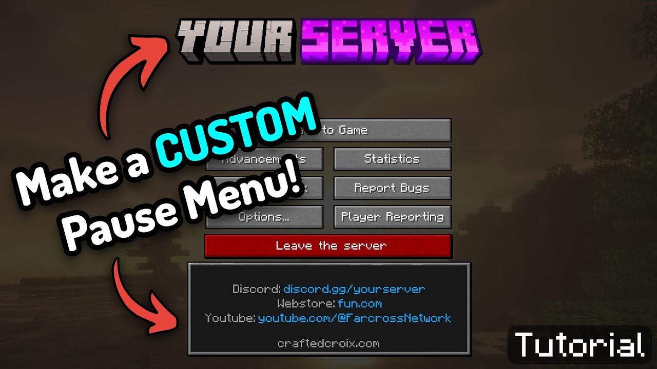 Make a CUSTOM Escape Menu For Your Minecraft Server! Tutorial