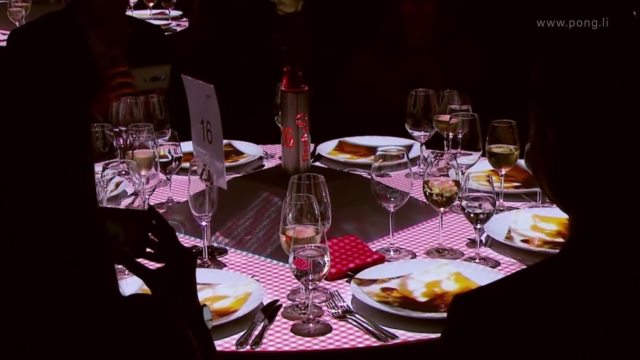 Gala Dinner Table Projection Mapping for 50 Years of Fischer Group, 2019