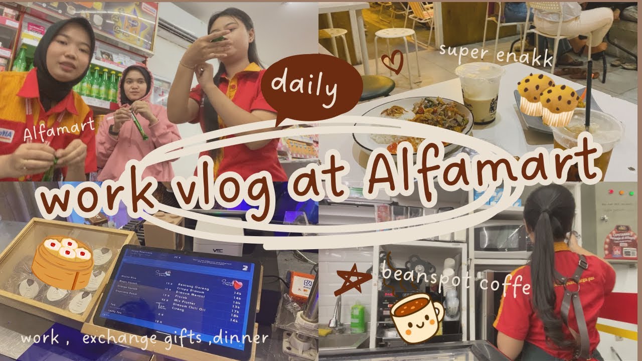 VLOG KERJA DI ALFAMART 🛍️ || journaling 📝, work 👩🏻‍💻exchange gifts🎁 , dinner🌮 | Nila Febrianti 