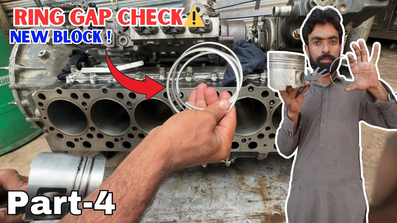 Engine Block Replacement | Assembly & Checking Piston Ring Gap | UD FE6 Engine | Part 4