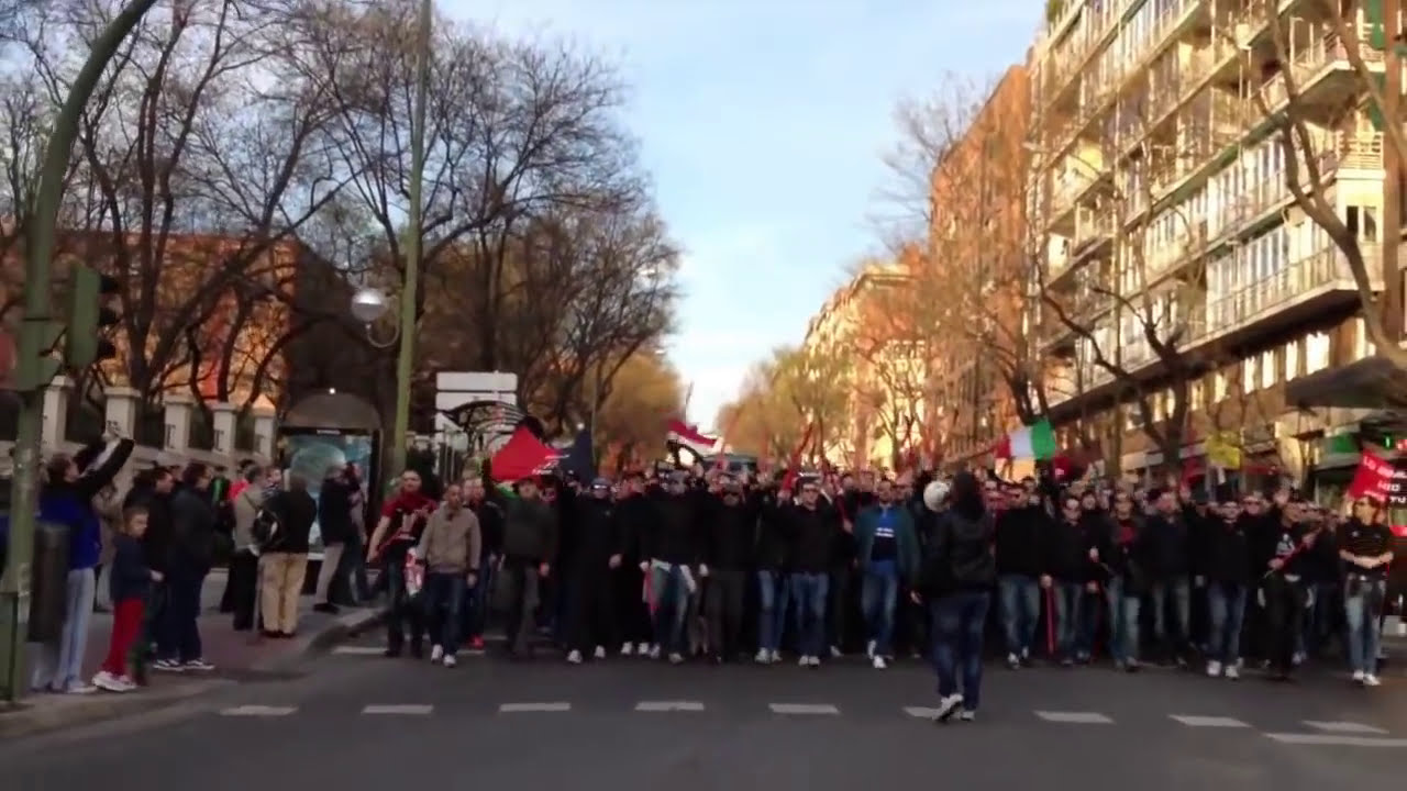 Corteo Curva Sud Milano   Madrid 11 marzo 2014
