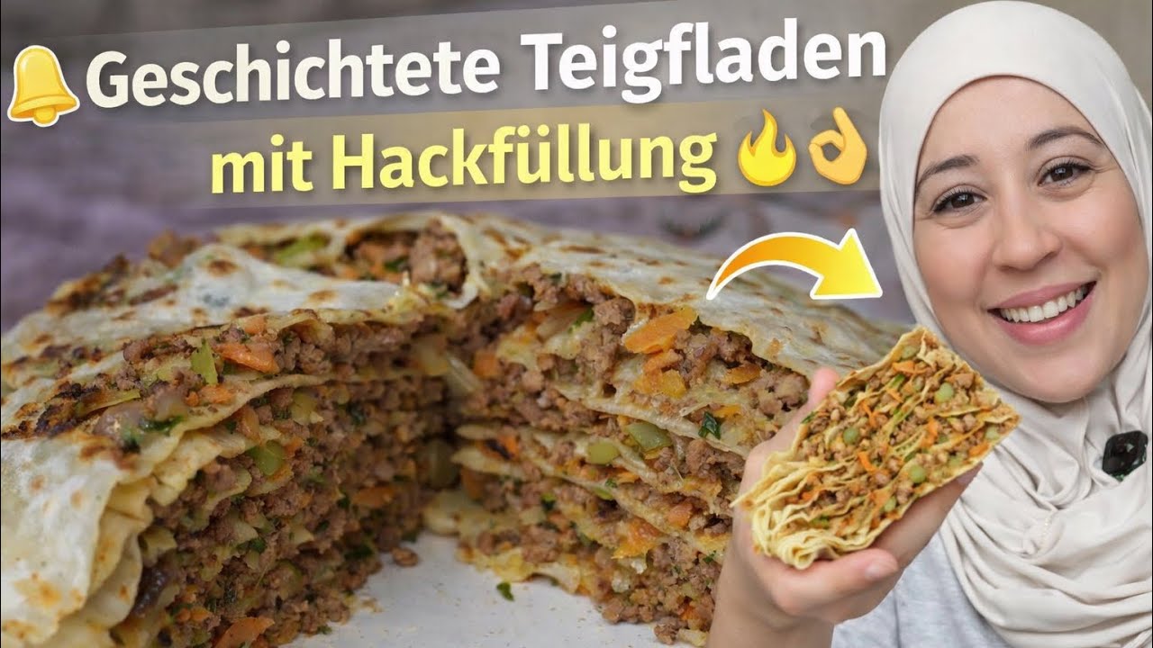 Gef&uuml;llte Teigschichten mit Hackfleisch | Knusprig & saftig 😍