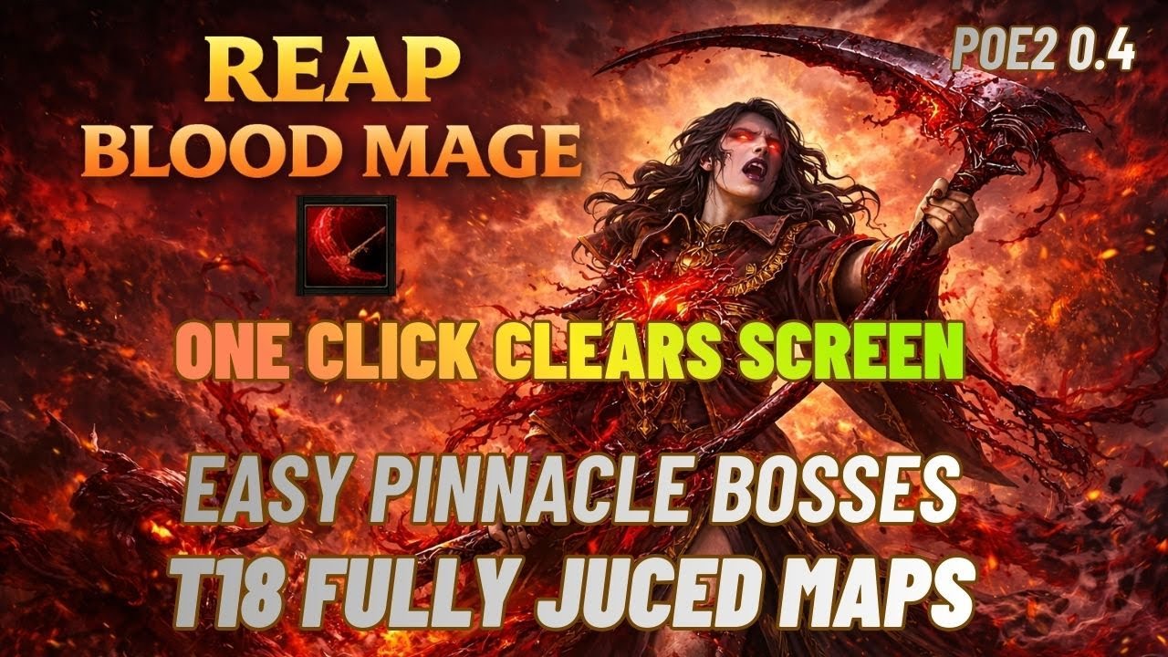 One Click Screen Clear! Reap Blood Mage Build | PoE 2 0.4