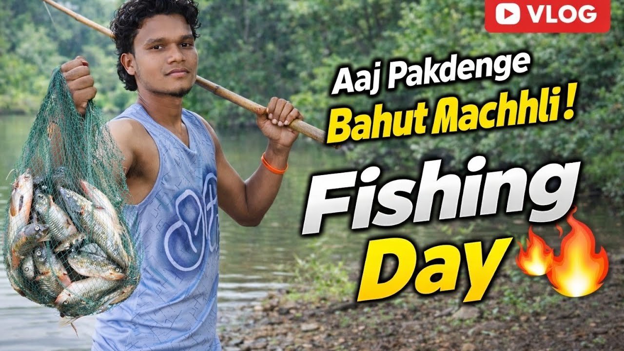 First time machhali pakdate hindi vlog video me  / bahut jyada machhali pakdate hai 
