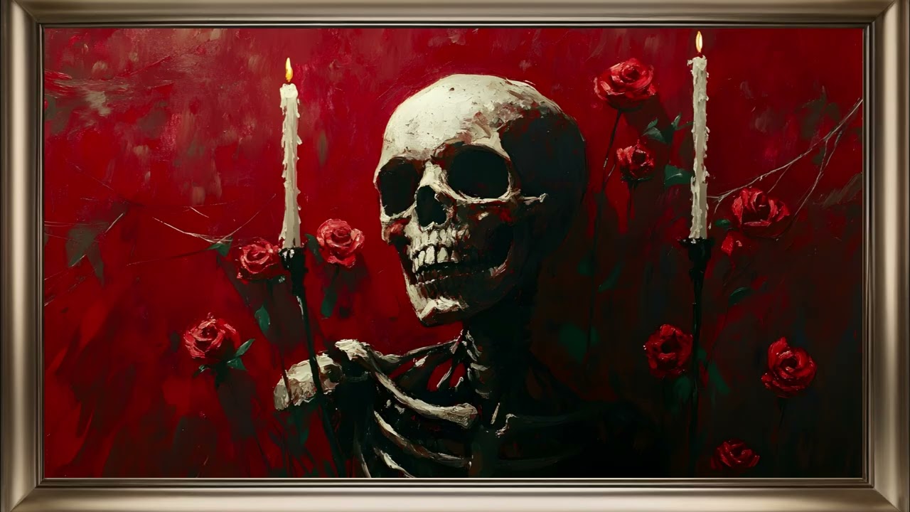 Gothic Skeleton Frame TV Art | Halloween Screensaver Background For Your TV 💀🌹