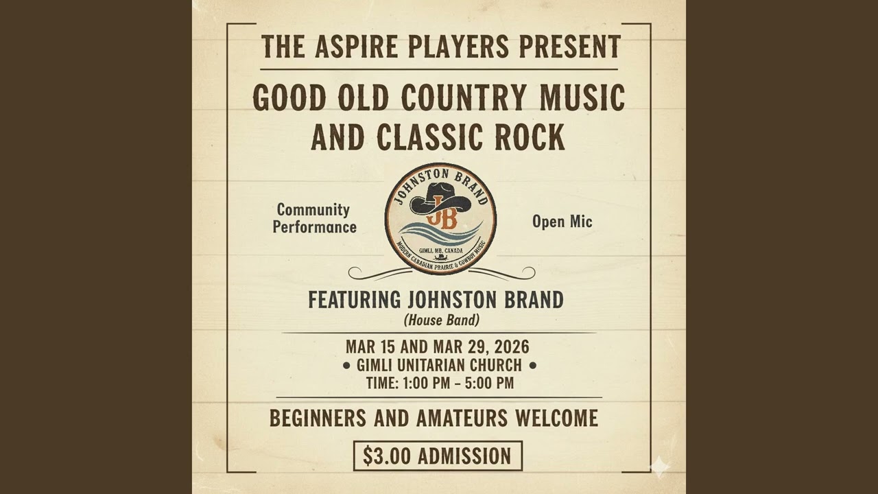 March 2026 Gimli Sunday Shuffle - Open Mic Invitation and More