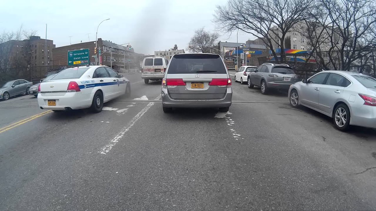 MTA S53 Bus bike rack pov. Staten Island to Brooklyn via Verrazano Narrows Bridge