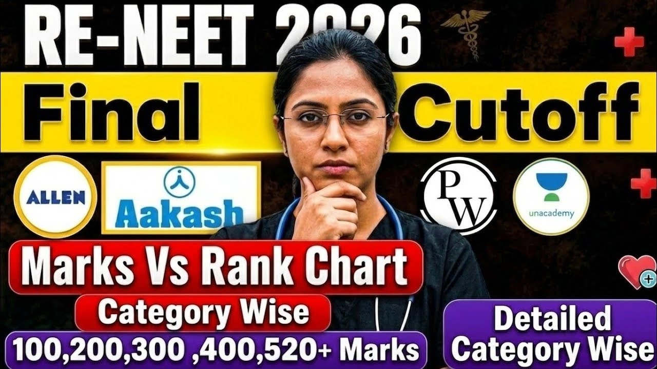 RE-NEET 2026 Final Cutoff & Marks Vs Rank Chart! 🚨 Category Wise Analysis