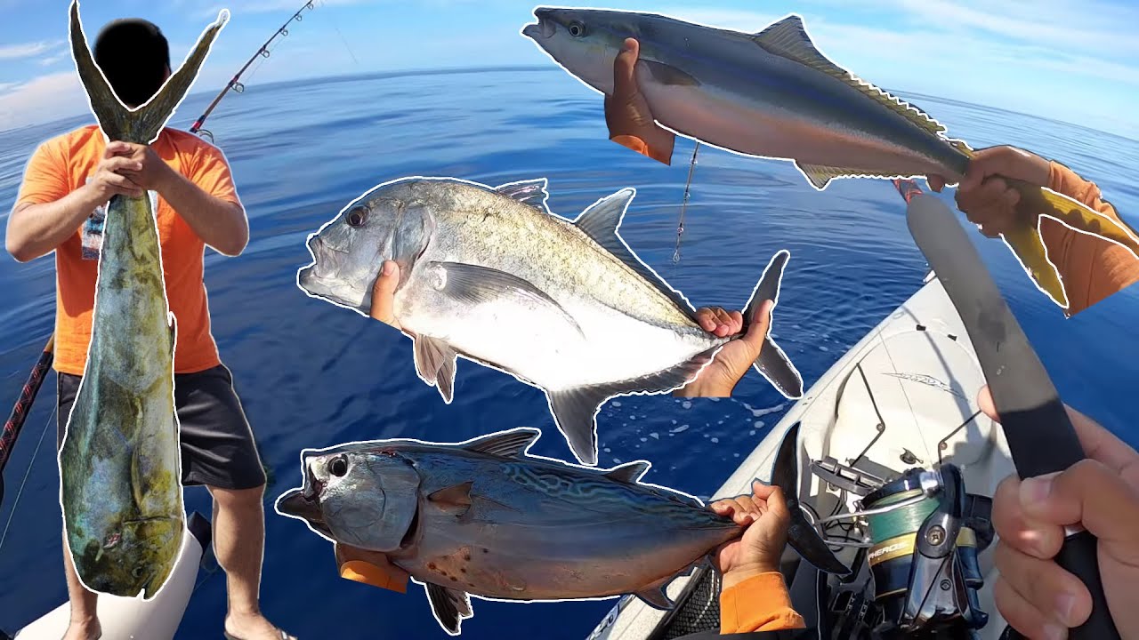 Hawaii Kayak Fishing | SLAMMER Mahi and Mixed Bag!