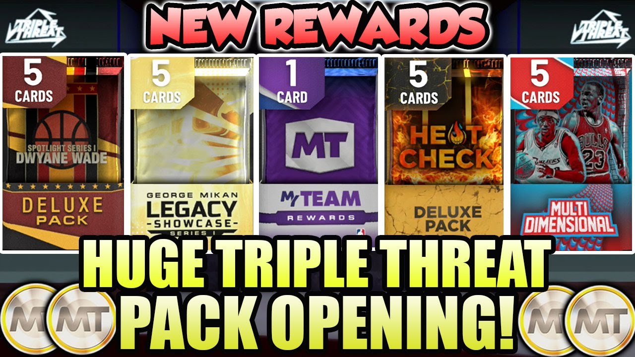 HUGE NBA 2K20 TRIPLE THREAT PACK OPENING AND NEW REWARDS TO MAKE MT IN MYTEAM