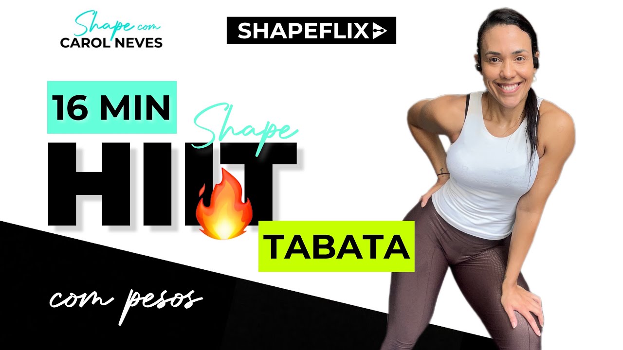 16 min | Shape HIIT | Tabata workout | dumbell | fat burn | with Carol Neves