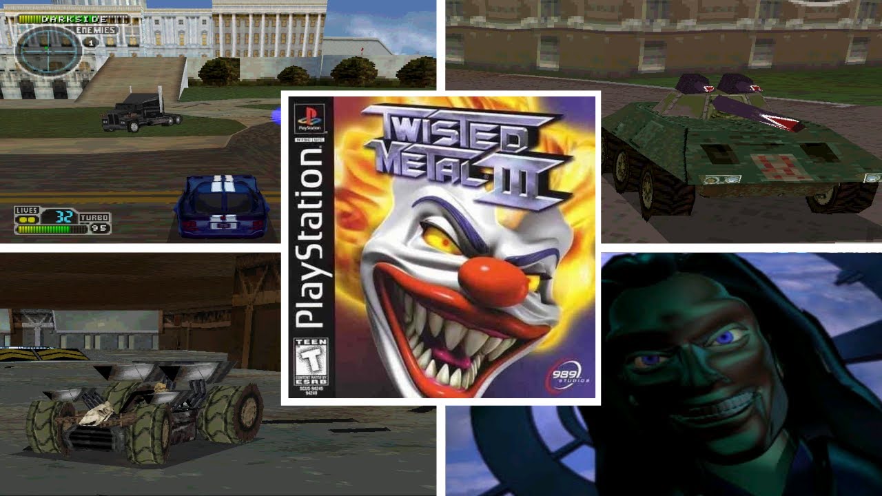 Twisted Metal 3 - All Bosses + Spectre Ending (CPU Ally)