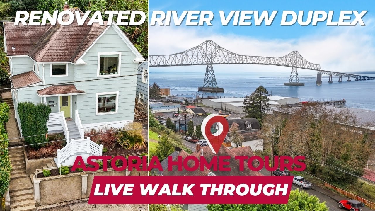 Inside Look: Renovated Astoria Duplex with Beautiful Columbia River Views | Live Walkthrough Tour