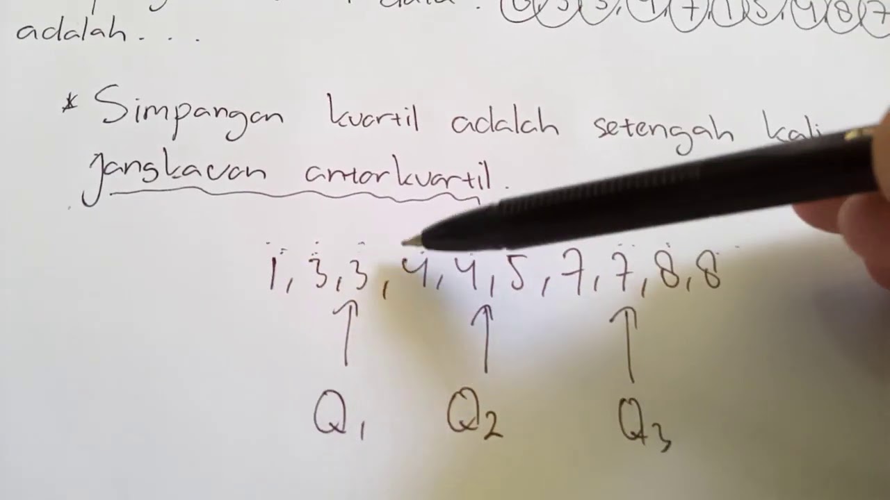 Contoh Soal Menentukan Simpangan Kuartil dan Jangkauan Antarkuartil (Data Tunggal)