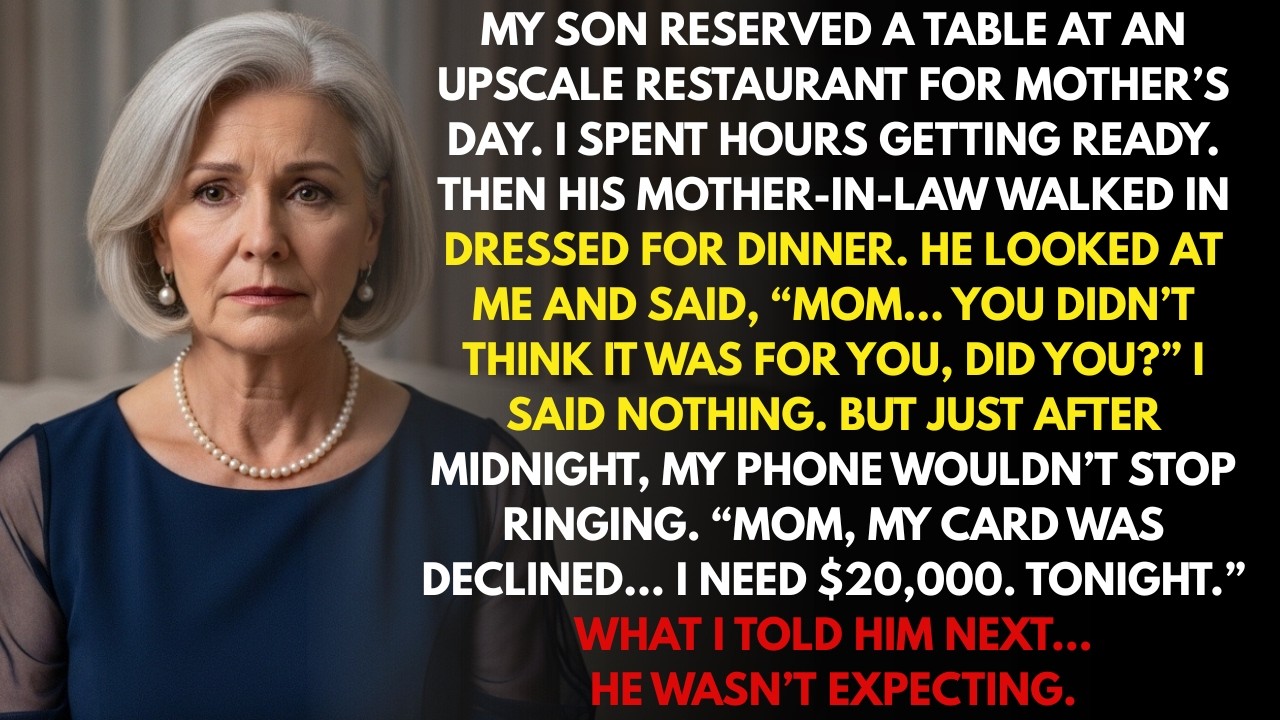 My Son Took His Mother-in-Law to Dinner on Mother’s Day, And Later That Night, He Called Me Urgently