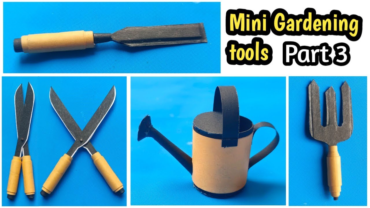 Paper mini Gardening tools PART 3 | Paper chisel | Paper hedge shears | Paper fork | Paper Water can