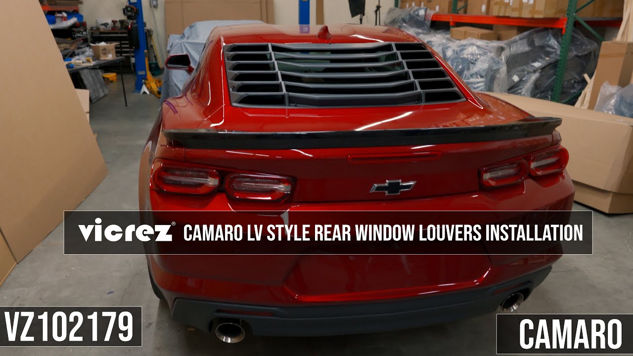Vicrez LV Style Rear Window Louvers vz102179 | Chevrolet Camaro 2016-2021 | Installation