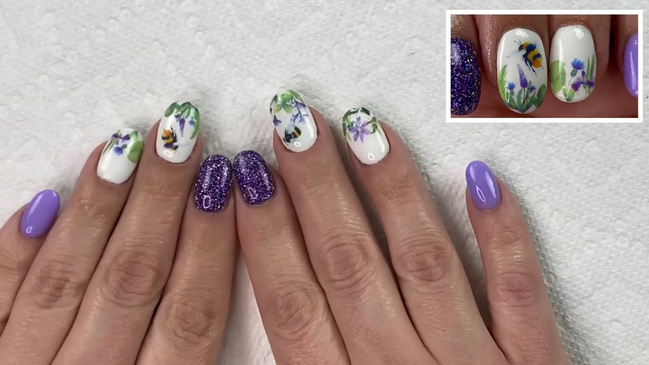 Color & Glitter Dip Powder Nails with Tips | Step By Step Tutorial | Water Decal