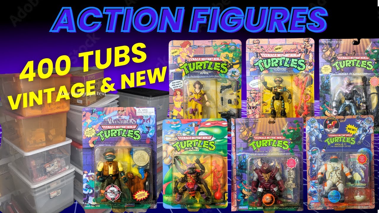 Unboxing 400 Tubs 1990's TMNT Ninja Turtles Action Figures & Rare Final Series : Part 56