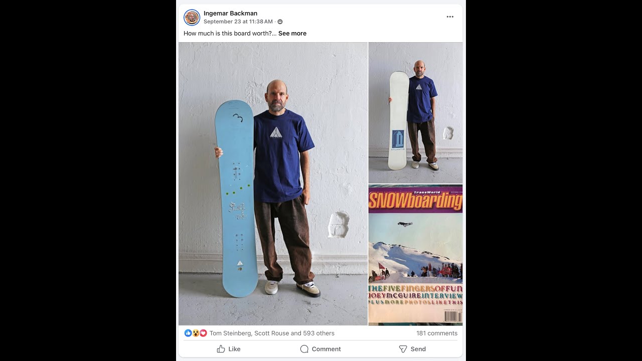 Ile naprawdę jest warta legendarna deska snowboardowa Ingemara Backmana?