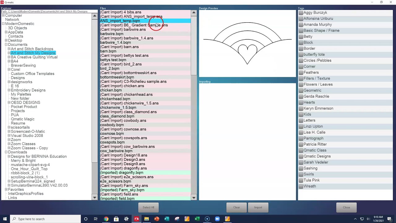 Opening a non  BQM file and importing to Qmatic