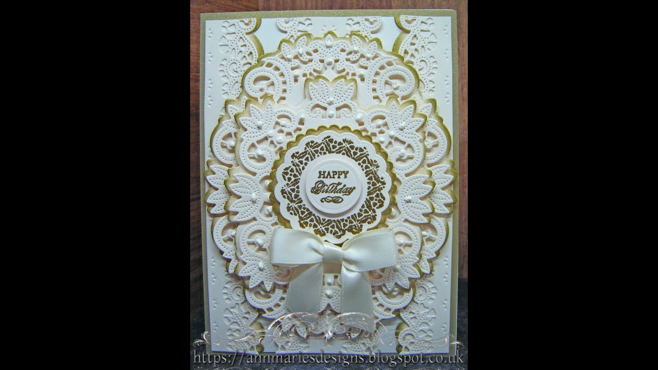 447.Cardmaking Tutorial: Anna Griffin Ivory Lace Edge Layer Card