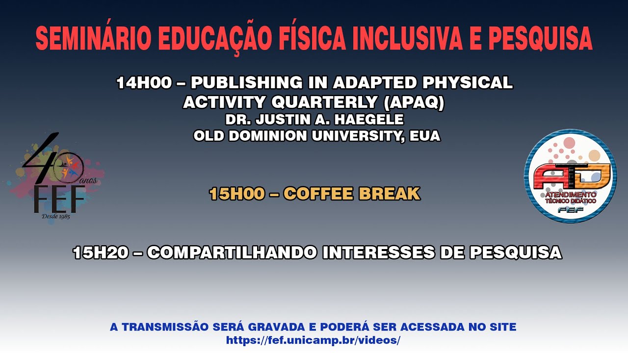 Seminário Educação Física Inclusiva e Pesquisa