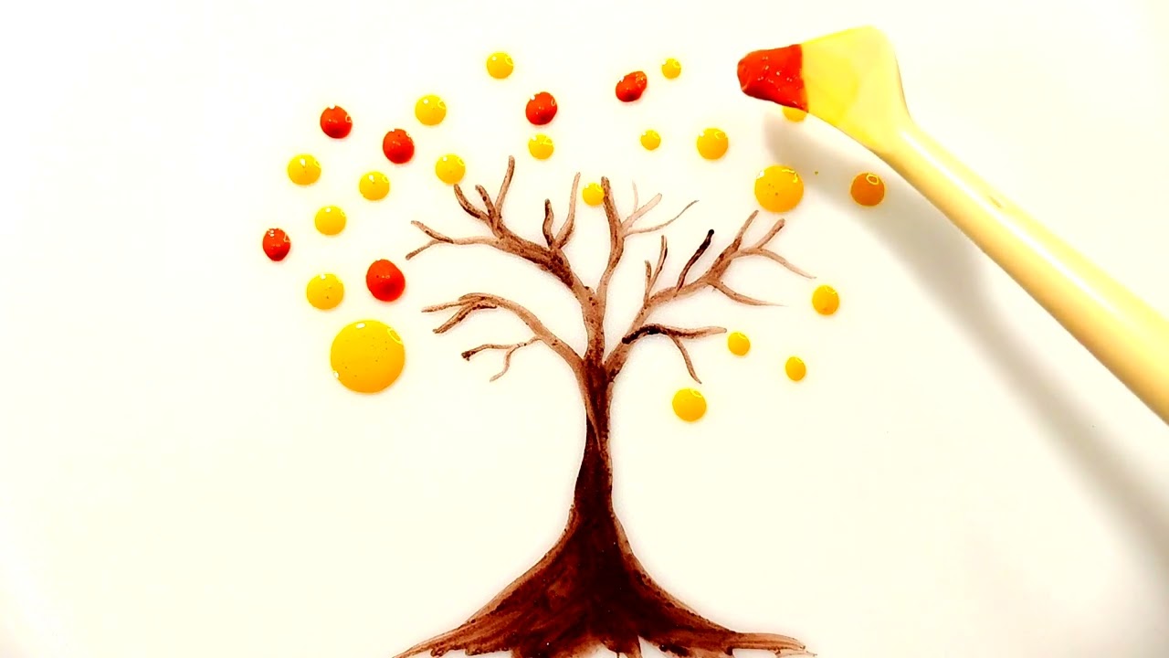 “Golden Tree | Circular Brush Strokes”#abstract art #brushstrokes #painting #artshorts #asmr 
