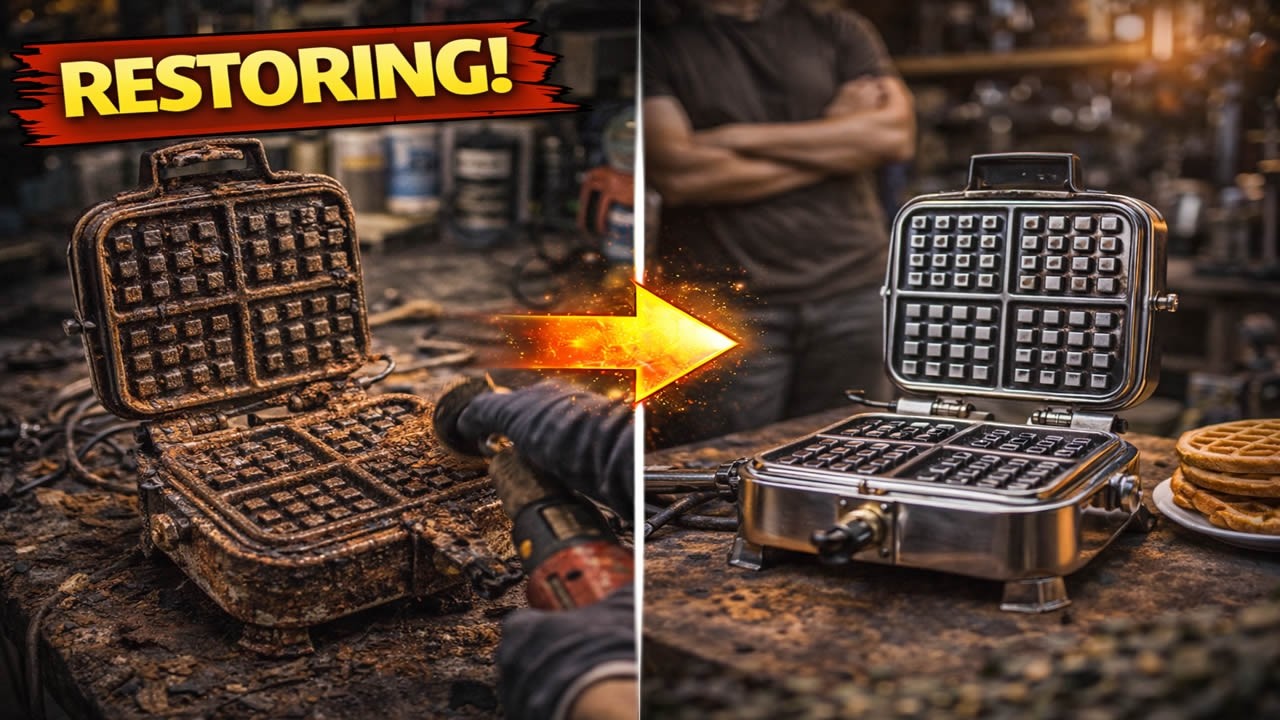 Eine 70 Jahre alte, verrostete Waffelmaschine restaurieren 🧇🔧✨ Meine schwierigste Restauration