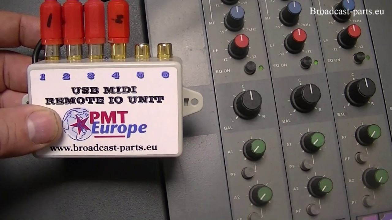 Knop en faderstart mengpaneel koppelen via deze MIDI USB io unit