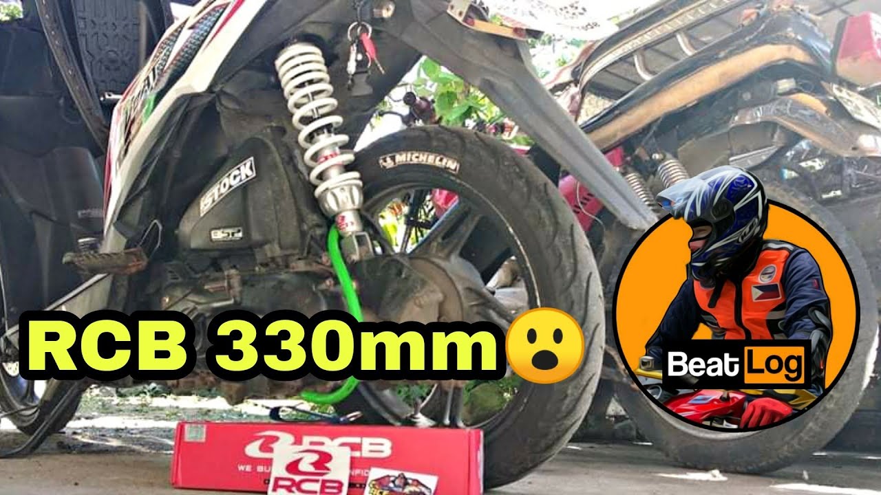 RCB 330mm Rear shock for Hondabeat fi / Click 125 installed | Racing boy | Michellin 90/80 tire size