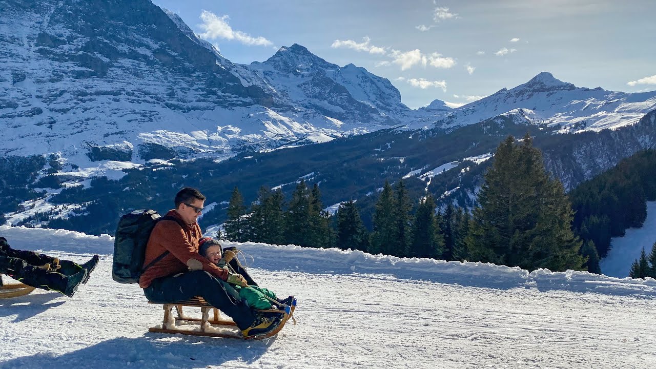Sledding at Bussalp, February 2023