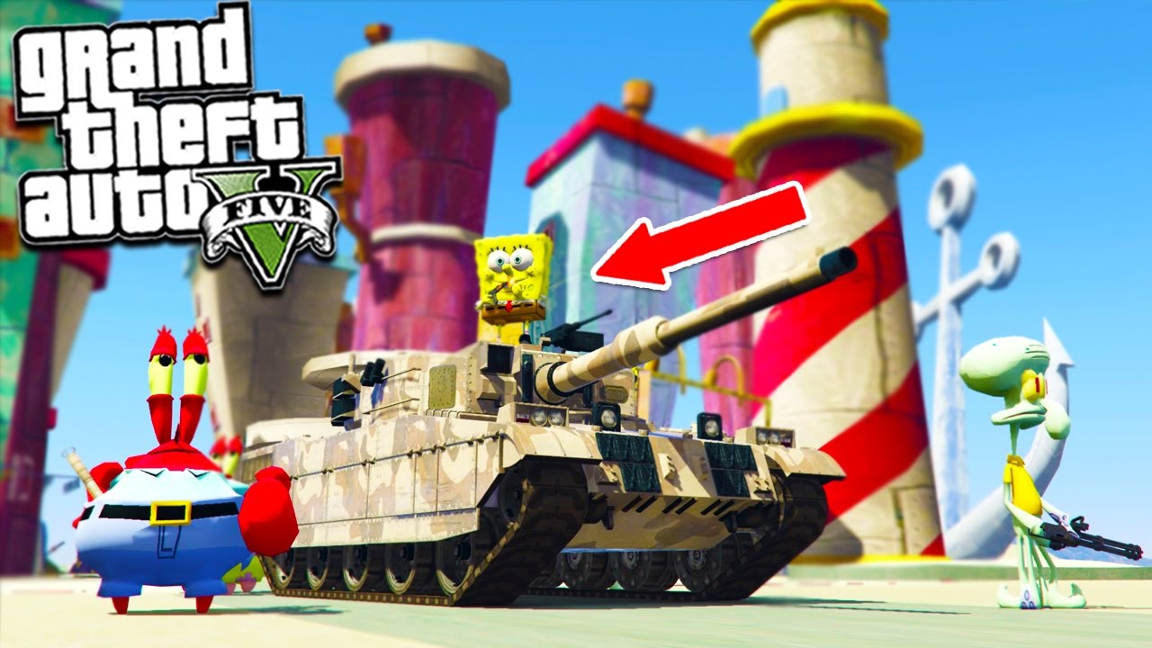 GTA 5 SPONGEBOB GOES ON A RAMPAGE! (GTA 5 Mods)
