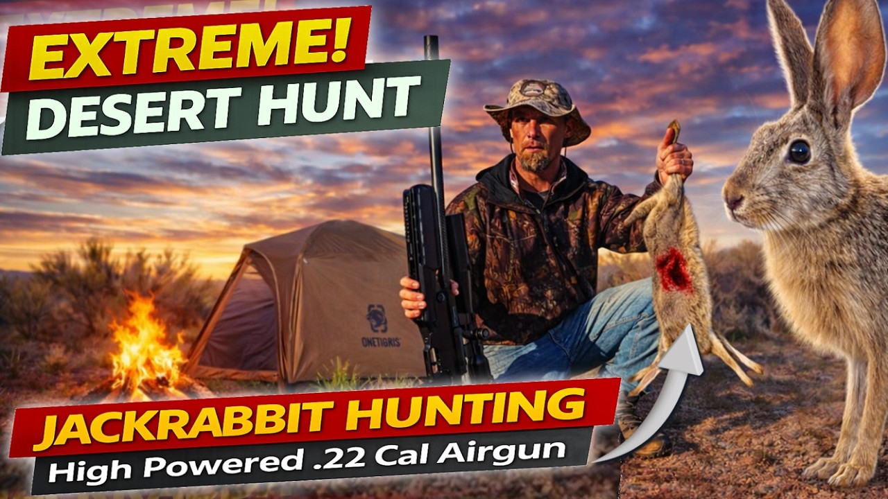 EXTREME Desert Jackrabbit Hunt/Camp 80 FPE .22 Airgun in the Wild