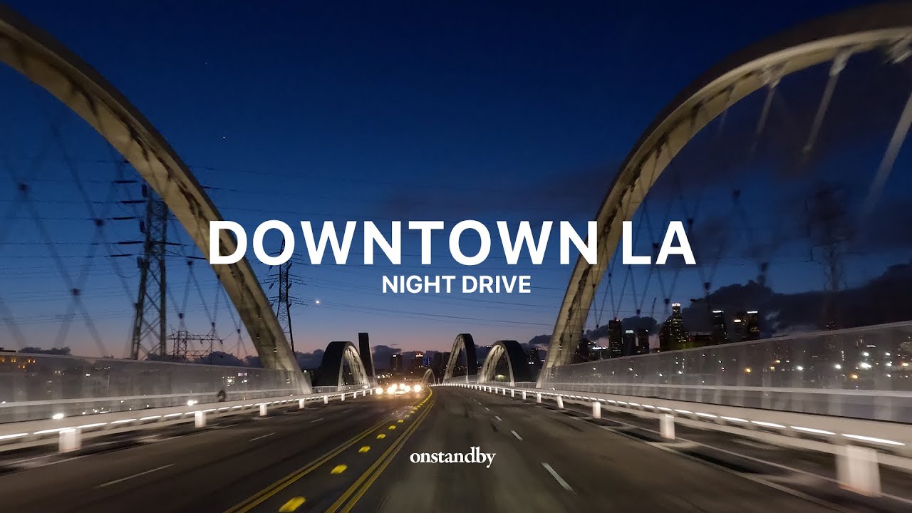 Downtown Los Angeles (DTLA) Scenic Night Drive 4K