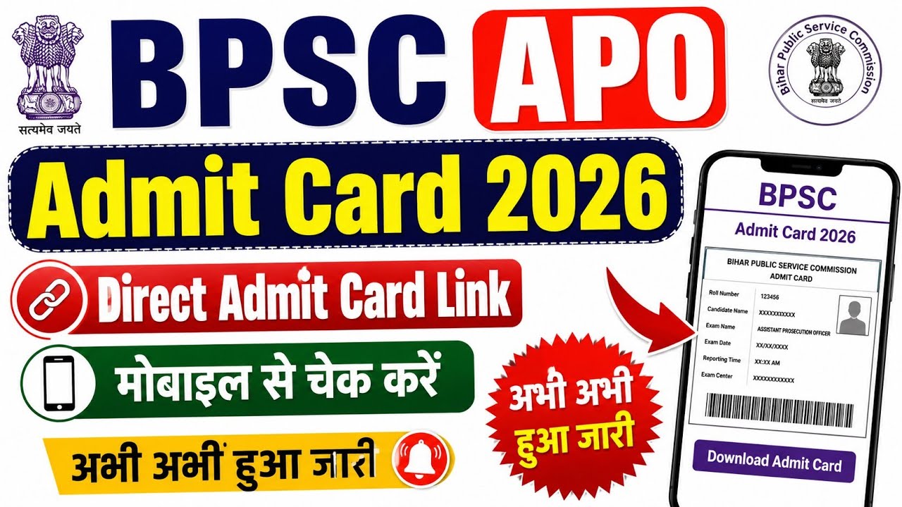 BPSC APO Admit Card 2026 OUT🔴BPSC APO Admit Card 2026 Kaise Check Kare🔴 Bpsc apo admit card 2026