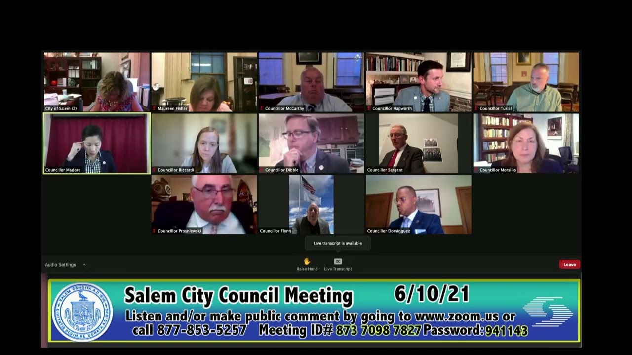 Salem, Massachusetts City Council Meeting 6/10/21
