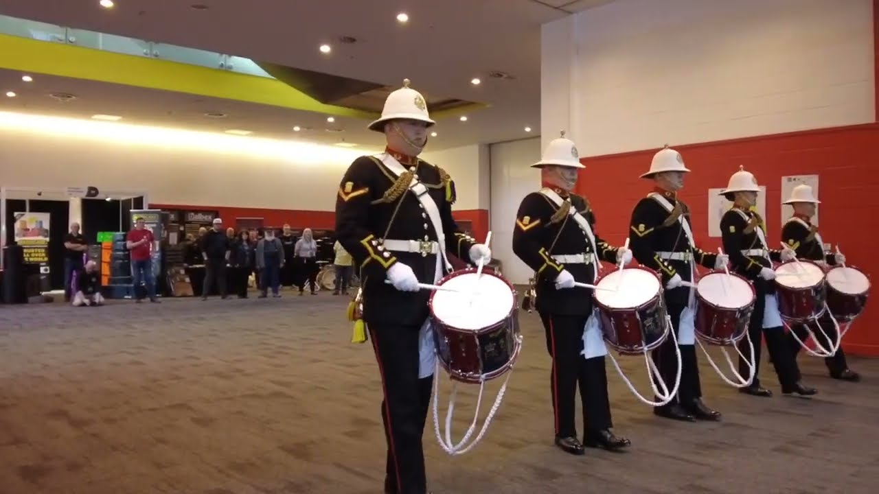 Royal Marines band at the UK Drum Show 2022.