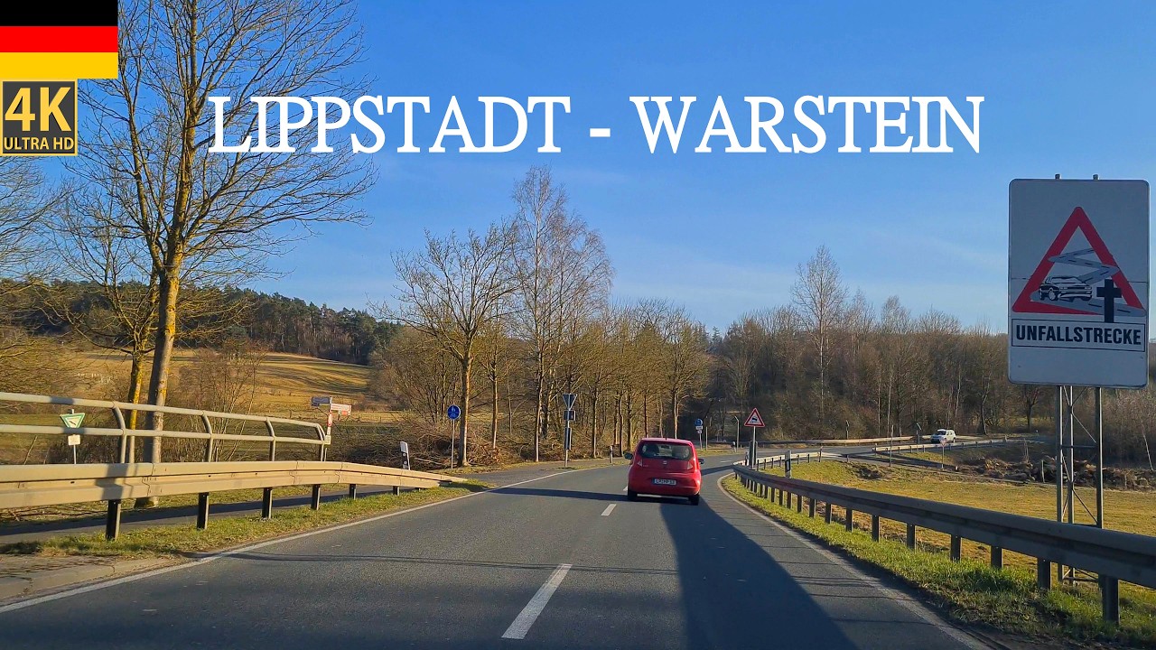 4K Driving From Lippstadt to Warstein Over Villages and Fields Nordrhein Westfalen Germany 4K