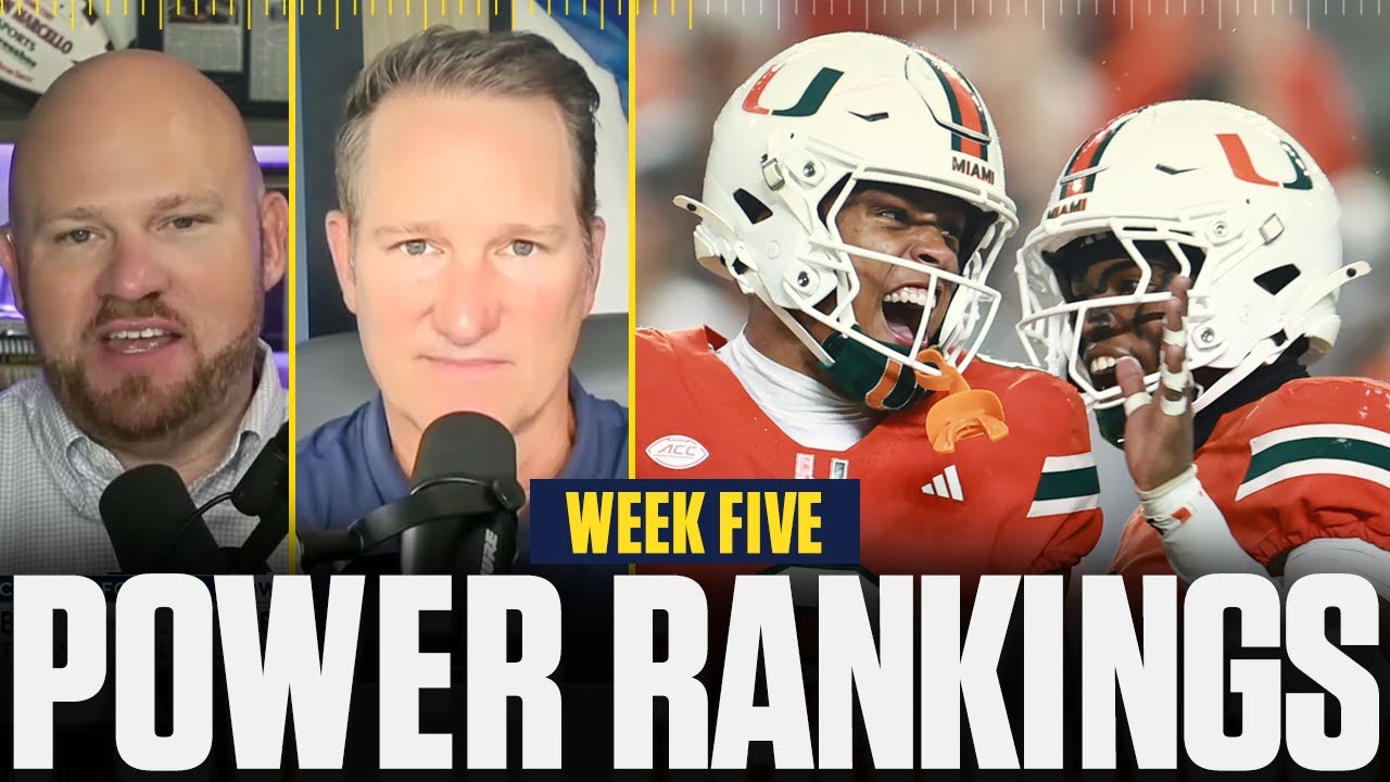 College Football Power Rankings - Week 5: Miami Stays at No. 1, Indiana Surges Into Top 10