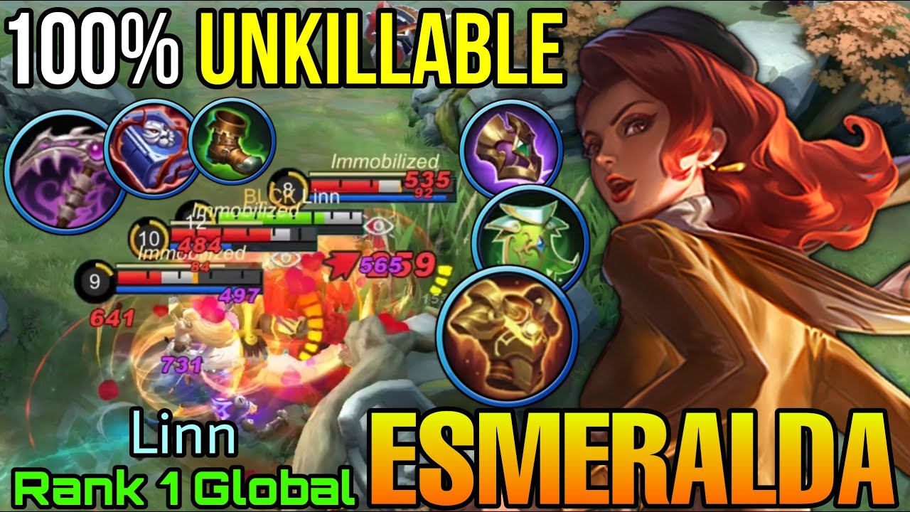 100% UNKILLABLE Esmeralda Perfect Offlane with Hybrid Build! - Top 1 Global Esmeralda by Linn - MLBB