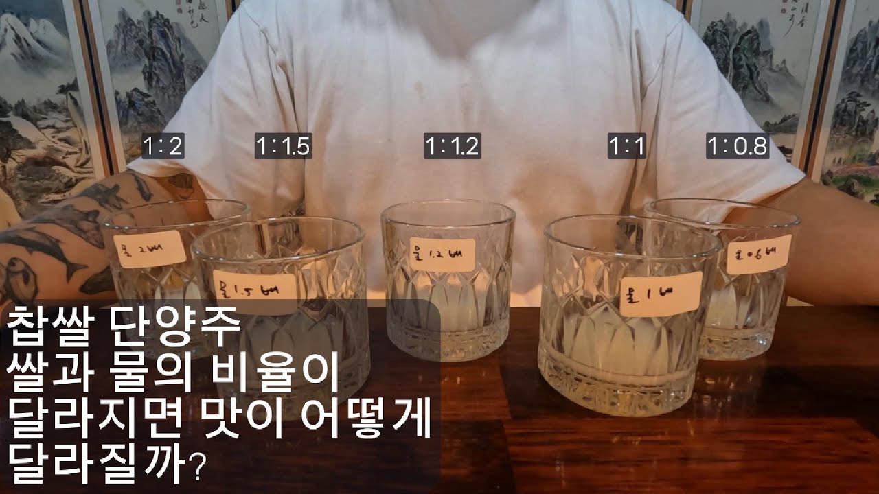 쌀과 물 비율에 따른 차이(단양주, 25℃, 7일 발효)