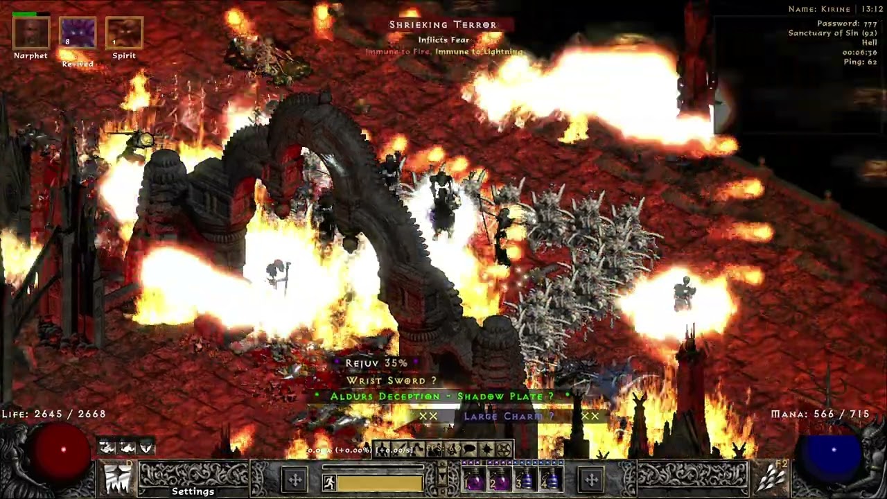 Kirine S9 PD2 HC - Solo T4 Sanctuary of Sin (Desecrate-Revives Necro)