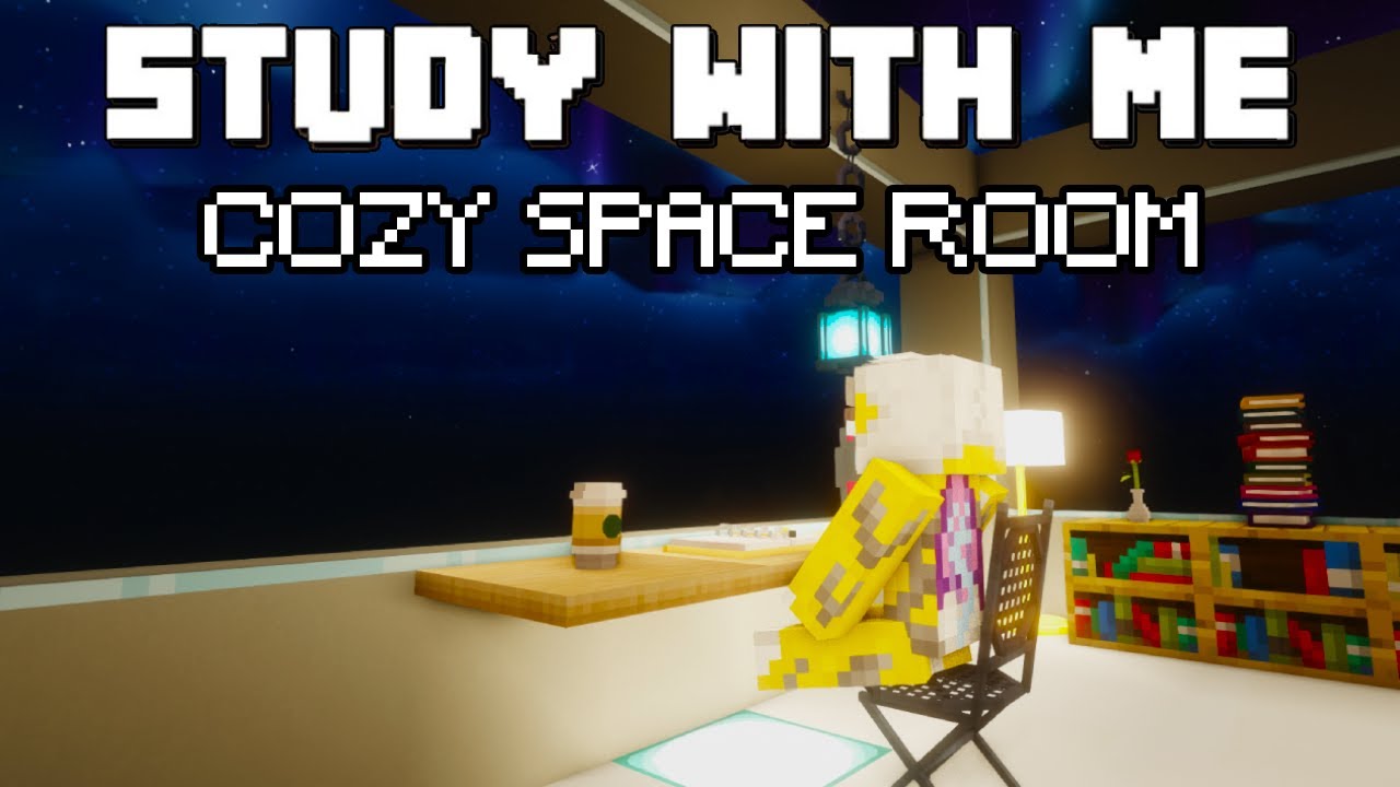 Study With Me in the Minecraft Space | 4x Pomodoro 50/10 | Space Cozy Room