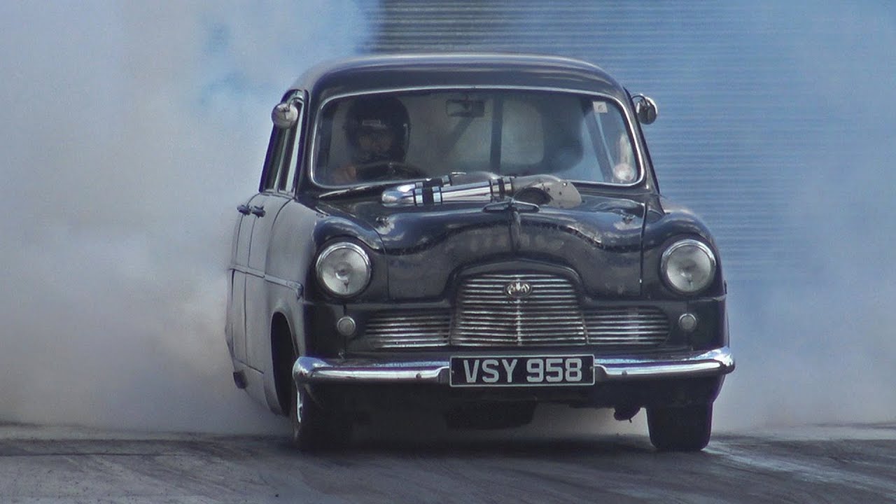1000HP+ Procharged Mk1 Ford Consul at Santa Pod Raceway
