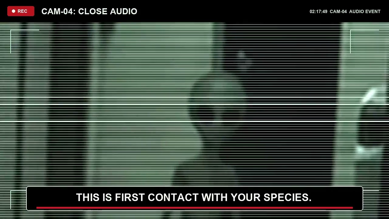 First Contact CCTV Audio Event | Close-Up Sci-Fi Scene