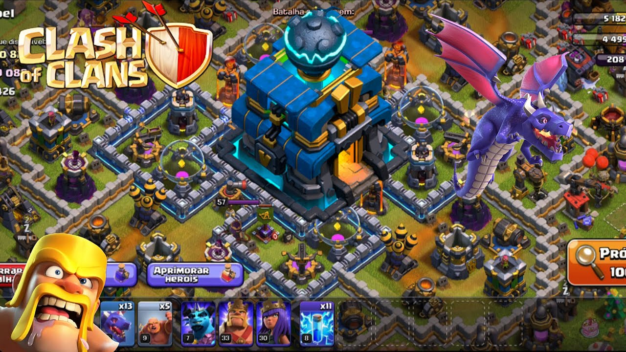 ATAQUE DE DRAGÕES QUE ESTÁ NO META no Clash of Clans (Upando CV11)